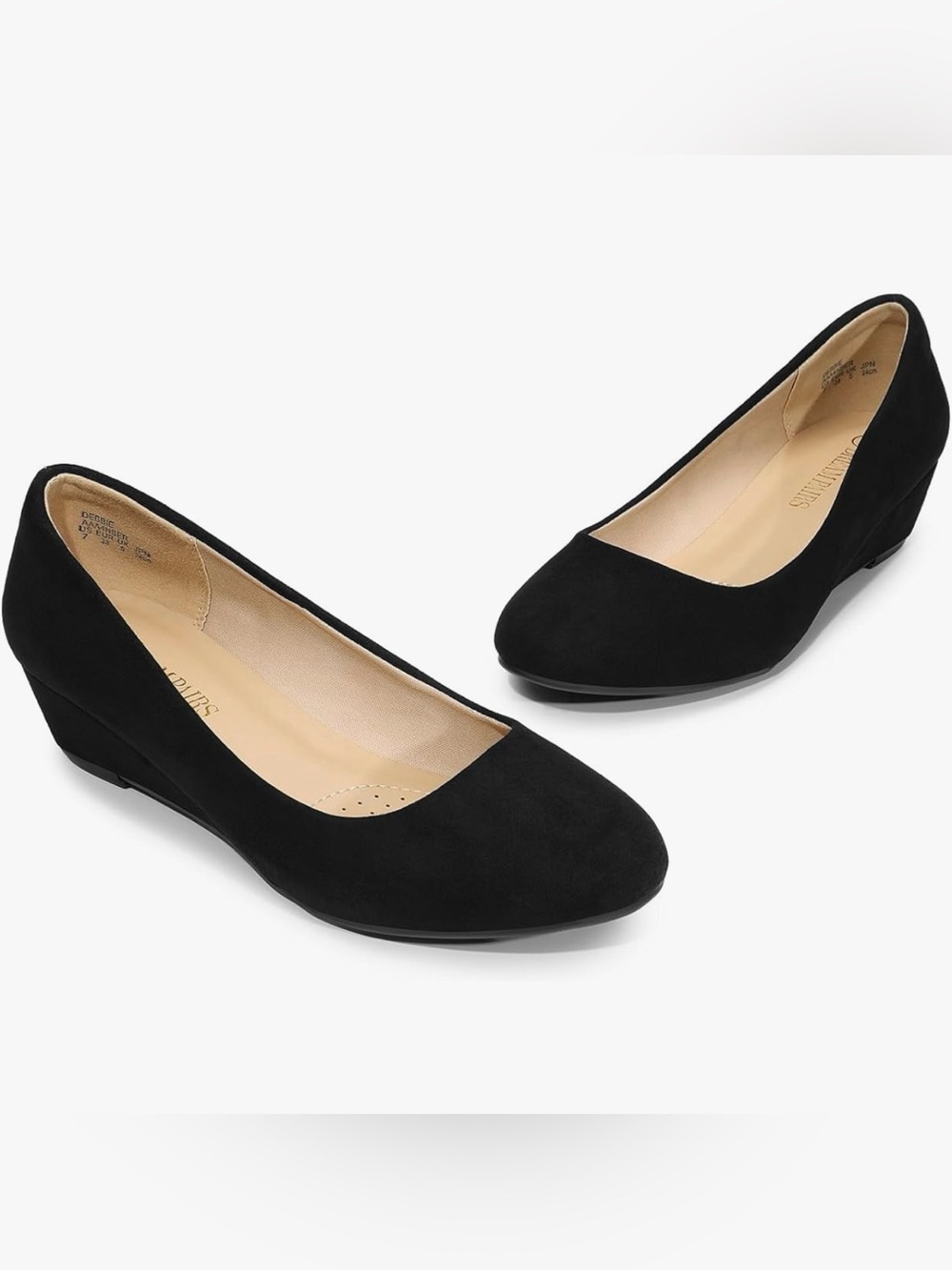 Black low heel Suede Pumps